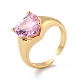 Кольцо-манжета с розовым кубическим цирконием в форме сердца на день святого валентина RJEW-C017-08G-RS-3