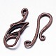 Brushed Red Copper Brass Hook Clasps KK-E739-30R-NF-2