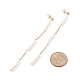 Orecchini pendenti a catena lunga con perle naturali e perline EJEW-JE04932-4