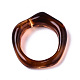 透明樹脂指輪  天然石風  サドルブラウン  usサイズ6 3/4(17.1mm) RJEW-T013-001-F02-5