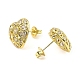 Brass with Cubic Zirconia Stud Earrings EJEW-K254-01G-2