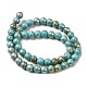 Brins de perles de camouflage synthétiques teintes turquoise G-E594-24O-A-3