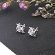 Brass Micro Pave AAA Cubic Zirconia Stud Earring EJEW-EE0004-01P-2