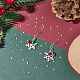 Baumelnde Ohrringe aus weihnachtlicher Schneeflockenlegierung mit Glasperlen EJEW-TA00077-2