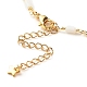Brass Moon & Star Link Chain Bracelet with Glass Beads for Women BJEW-JB07799-5