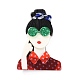 Modemädchen mit Brille Acrylabzeichen JEWB-C013-01-1