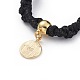Bracelets de perle tressés en corde de polyester ciré coréen ajustable BJEW-JB04670-04-3