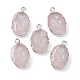 Naturelle quartz rose pendentifs ovales G-C102-07P-02-1