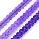 環境に優しいプラスチックスパンコールビーズ  スパンコールビーズ  装飾アクセサリー  フラットラウンド  青紫色  6mm  約5m /ロール PVC-Q092-6mm-P50128-4
