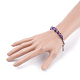 Natural Amethyst Beads Charm Bracelets BJEW-JB03380-04-3