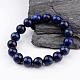 Natural Lapis Lazuli(Dyed) Round Beaded Stretch Bracelets BJEW-JB02271-01-1