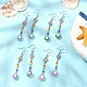 4 Pair 4 Color Alloy Shell with Imitation Pearl Dangle Earrings EJEW-JE05379-4