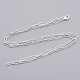 Brass Textured Paperclip Chain Necklace Making MAK-S072-03B-S-2