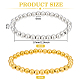 Benecreat 4 pièces 2 couleurs 201 bracelets extensibles en perles rondes en acier inoxydable pour hommes femmes BJEW-BC0001-15B-2