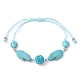 Bracelets de perles tressées turquoise synthétique palmier BJEW-JB09821-1