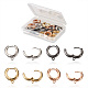 Fashewelry 8 par 4 colores anillo pendientes de aro de latón EJEW-FW0001-01-1