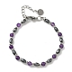 Браслеты из бусин натурального аметиста и немагнитного синтетического гематита для женщин BJEW-Z148-01P-06-2