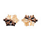 Colgantes de madera de nogal y resina transparente con motivos navideños RESI-N025-033-A01-3