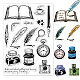 GLOBLELAND Vintage World Book Day Clear Stamps Quill Pen Ink Bottle Silicone Clear Stamp Seals for Cards Making DIY Scrapbooking Photo Journal Album Decoration DIY-WH0167-56-869-1