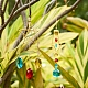 Elecrelive 2Pcs 2 Style Rhombus & Star Colorful Glass Hanging Crystal Pendant Ornament HJEW-EL0001-18-5