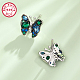 Rhodium Plated Sterling Silver Butterfly Stud Earrings AF4657-2