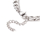 304 Stainless Steel Handcuff Pendant Neckkace with Curb Chains for Men Women NJEW-TA00038-6