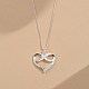 Rhodium Plated 925 Sterling Silver Heart and Infinity Pendant Necklace with Clear Cubic Zirconia for Women NJEW-BB72242-A-4