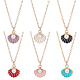 Anattasoul 6 Uds. Juego de collares con colgante de perlas de plástico y concha esmaltada de 6 colores para mujer NJEW-AN0001-54-1