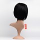 Simple Fashion Human Hair Hand-Woven Full Bang Short Straight Wigs OHAR-I004-55-3