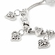 Bracelet européen en alliage de charme de coeur avec des chaînes de serpent BJEW-JB08046-02-4
