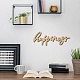 CREATCABIN Happiness Wood Crafts Word Cutout Wooden Sign Laser Wooden Sign Ornaments Art Hanging Word Sign Rustic Wall Decor Unfinished Cutouts Wooden Decoration for Personalized Home 4.4 x 12Inch WOOD-WH0113-115-7