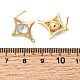 Фурнитура для сережек-гвоздиков из латуни и стекла в форме звезды KK-P340-10G-01-2