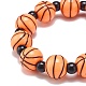 Bracelet extensible en perles acryliques sur le thème du sport pour enfants BJEW-JB08550-5