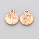 Flat Round with Tree of Life Plating Zinc Alloy Pendants PALLOY-N0104-02RG-1