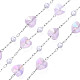 Glass Heart & ABS Plastic Pearl Beaded Chains CHS-N003-06A-3