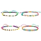 4 шт. 4 стиля регулируемые браслеты из плетеных бусин из нейлоновой нити BJEW-SZ0001-022RG-1