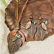 Комплекты из ожерелий и серег с подвесками из сплава листьев и дерева в богемном стиле WG5D754-01-1