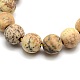 Frosted Natural Picture Jasper Round Bead Strands G-M064-6mm-05-2