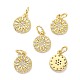 Brass Micro Pave Clear Cubic Zirconia Charms ZIRC-L091-079G-1