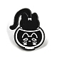 漫画猫エナメルピン  バックパック服用合金ブローチ  ブラック  29x24x1.5mm JEWB-P032-D07-1