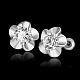 Elegant Fashion Flower Tin Alloy Rhinestone Stud Earrings EJEW-BB07820-P-2