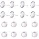 PandaHall Elite 30 pcs 12mm Flat Round Brass Stud Earring Cabochon Setting Post Cup with 30 pcs 12mm Clear Glass Cabochons for Earring DIY Jewelry Craft Making DIY-PH0020-31P-1