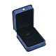 ベルベットペンダントボックス  アクリルパール付き  長方形  結婚式のための  ジュエリー収納ケース  ダークブルー  4x3x1-1/2インチ（10x7.6x3.9cm） VBOX-A004-03B-2