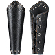 GORGECRAFT 2PCS Leather Gauntlet Wristband Medieval Archery Bracers Vintage Rivet Black Snakeskin Grain PU Leather Arm Armor Cuff for Halloween Outdoor Role-Playing Adult Knight Costumes Accessories AJEW-WH0342-91A-1