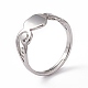 201 anello regolabile a cuore in acciaio inossidabile da donna RJEW-K242-01P-3