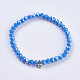 Galvanoplastie imitation jade verre perle stretch bracelets BJEW-JB03580-06-2