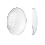 Transparent Oval Glass Cabochons, Clear, 25x18x5mm