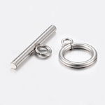 304 Stainless Steel Toggle Clasps, Stainless Steel Color, 18x14x2mm, hole: 3mm, Bar: about 20x6x2mm, Hole: 3mm.