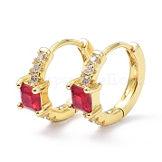 Серьги-кольца с инкрустацией из латуни и фианитами ZIRC-P090-16G-B