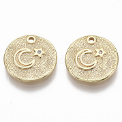 Brass Micro Pave Cubic Zirconia Charms KK-R130-011G-NF